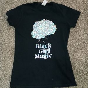 Gildan Black Girl Magic Black Tee Shirt Small